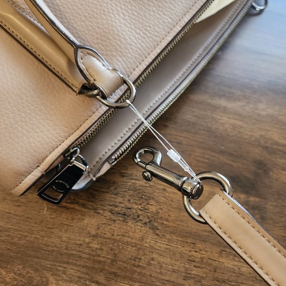 NEW Coach Brooklyn 34 Carryall Stone Pebbled Leather Large Convertible Satchel - Picture 16 of 16